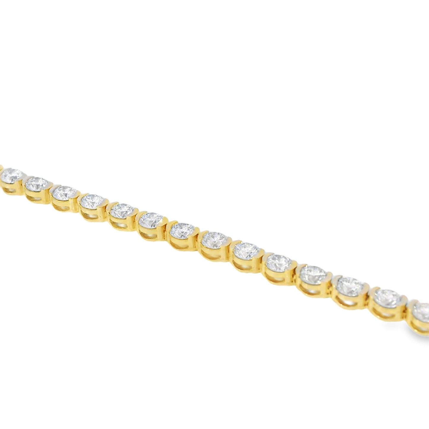 14k Yellow Gold 2.54ctw Natural Round Brilliant Diamond Linked Bracelet