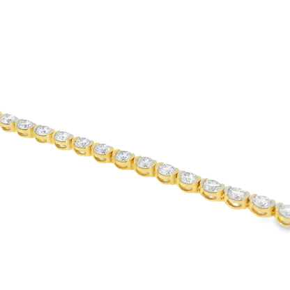 14k Yellow Gold 2.54ctw Natural Round Brilliant Diamond Linked Bracelet