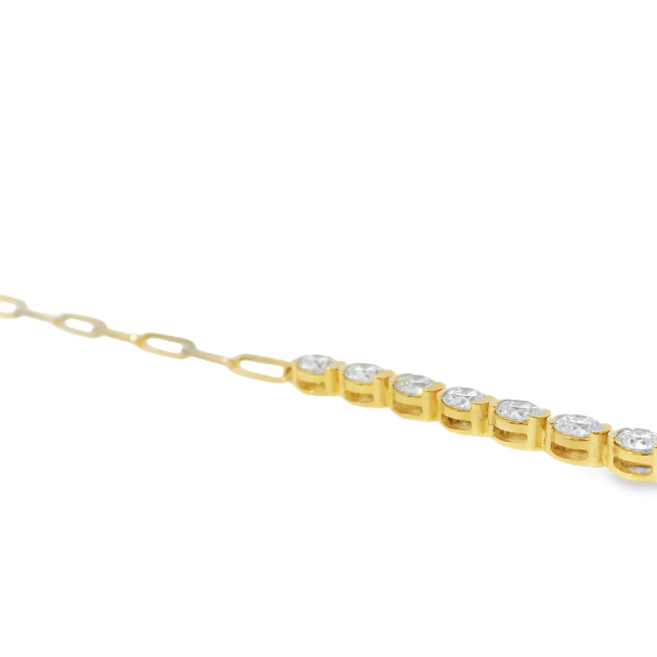 14k Yellow Gold 2.54ctw Natural Round Brilliant Diamond Linked Bracelet