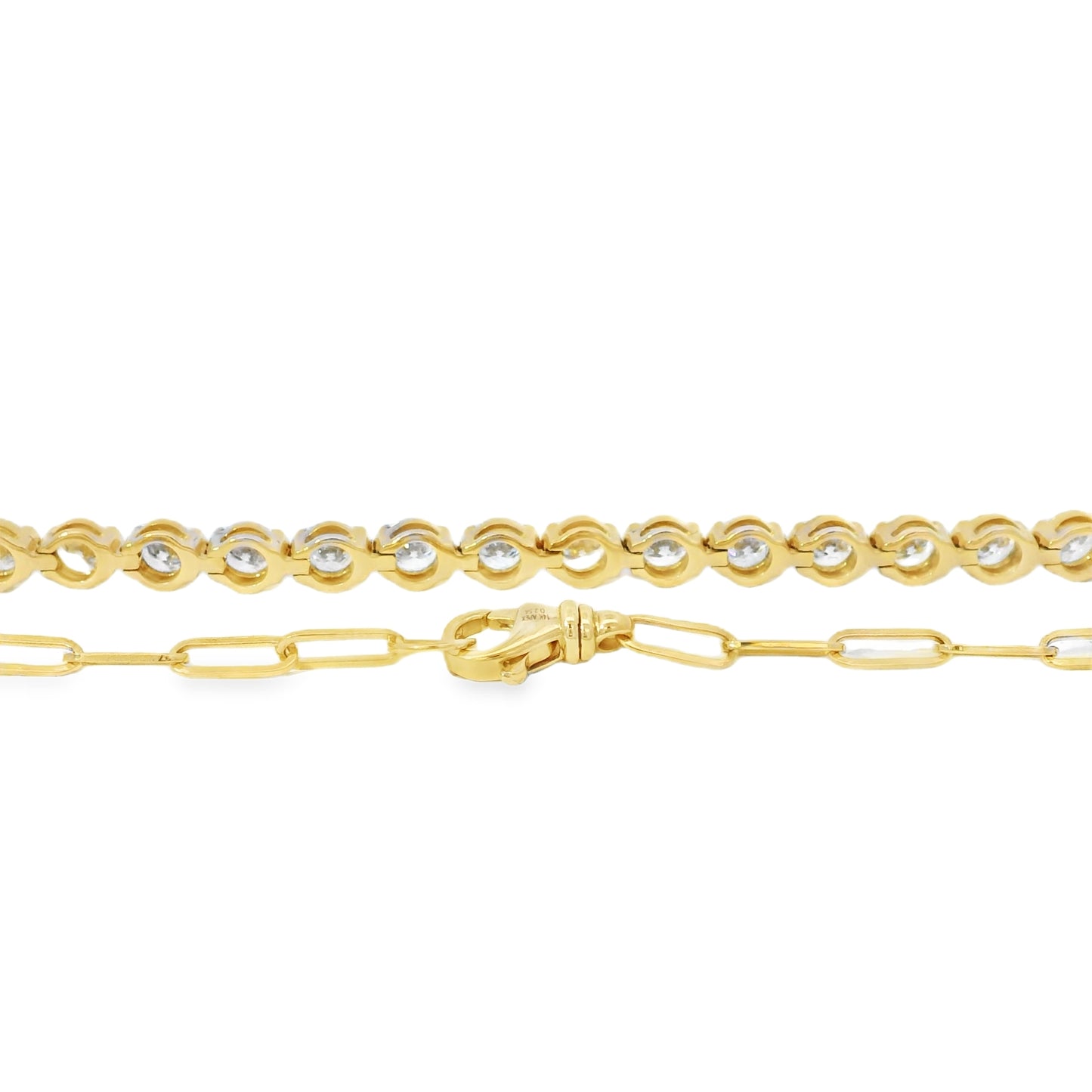 14k Yellow Gold 2.54ctw Natural Round Brilliant Diamond Linked Bracelet