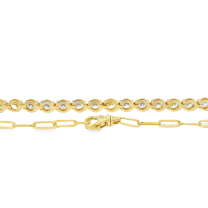 14k Yellow Gold 2.54ctw Natural Round Brilliant Diamond Linked Bracelet