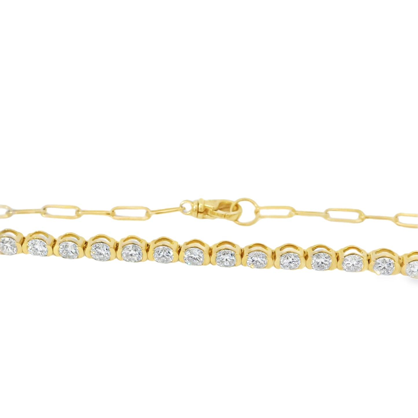 14k Yellow Gold 2.54ctw Natural Round Brilliant Diamond Linked Bracelet