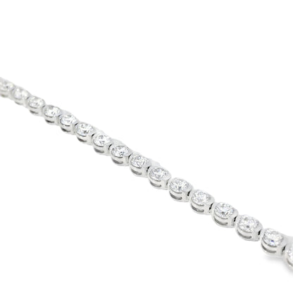 14k White Gold 2.58ctw Natural Round Brilliant Diamond Linked Bracelet