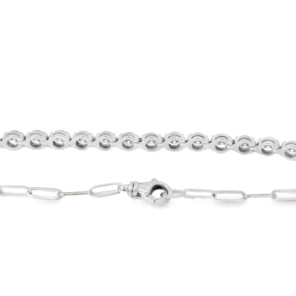14k White Gold 2.58ctw Natural Round Brilliant Diamond Linked Bracelet