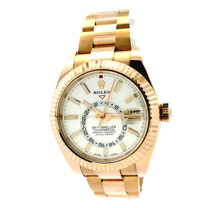 Rolex 326935 SkyDweller 42mm 18k Rose Gold with Ivory Dial Watch