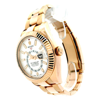 Rolex 326935 SkyDweller 42mm 18k Rose Gold with Ivory Dial Watch