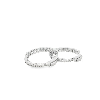 14k White Gold 2.37ctw Oval Diamond Pavé Hoop Earrings
