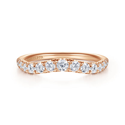 Curved-14K Rose Gold Diamond Anniversary Band — Gabriel & Co. AN10958K44JJ