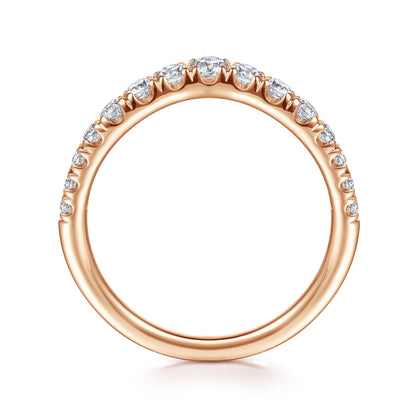 Curved-14K Rose Gold Diamond Anniversary Band — Gabriel & Co. AN10958K44JJ