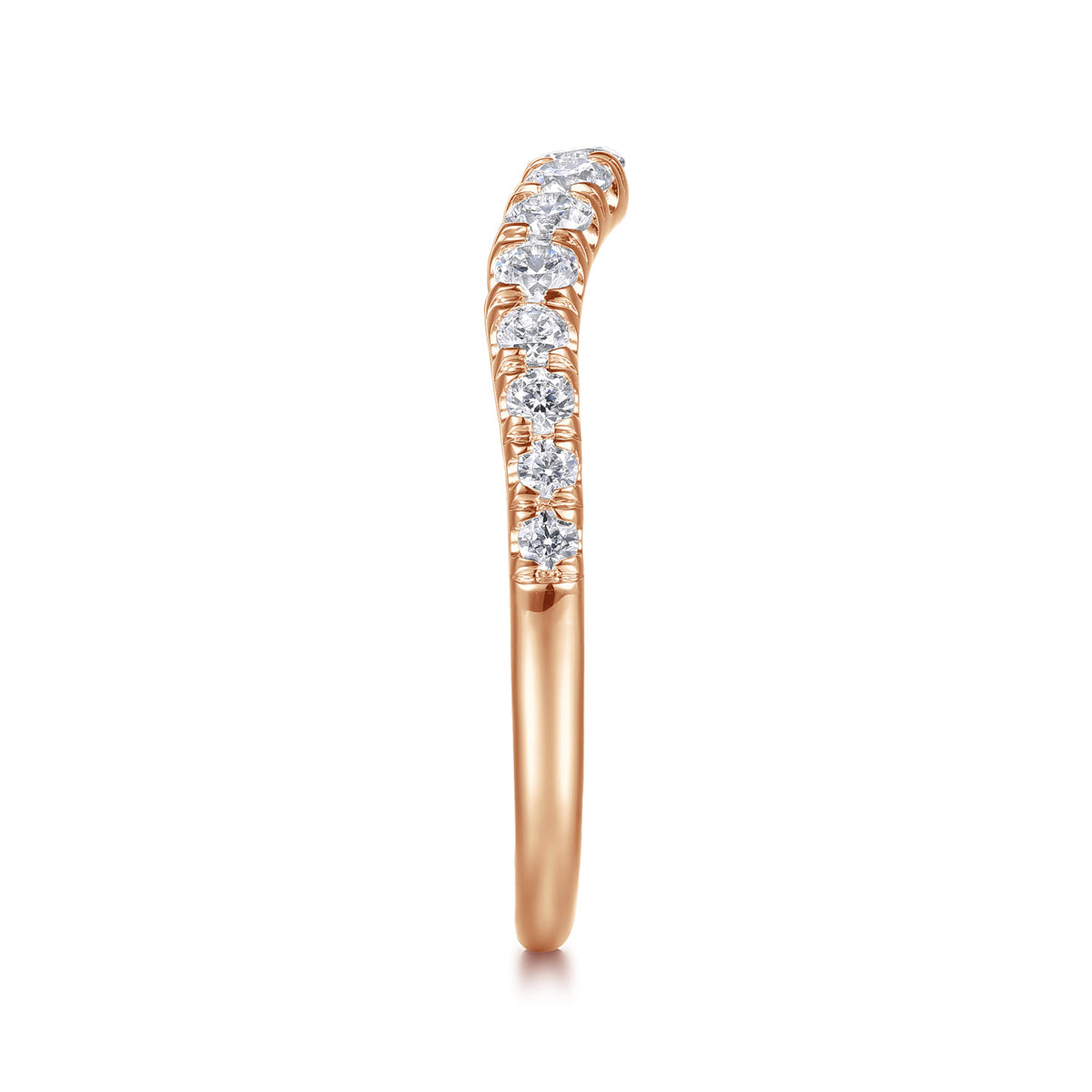 Curved-14K Rose Gold Diamond Anniversary Band — Gabriel & Co. AN10958K44JJ