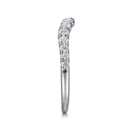 Curved Platinum French Pave Set Diamond Wedding Band — Gabriel & Co. AN10958PT4JJ