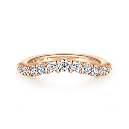 Curved-14K Rose Gold Diamond Anniversary Band — Gabriel & Co. AN10959K44JJ