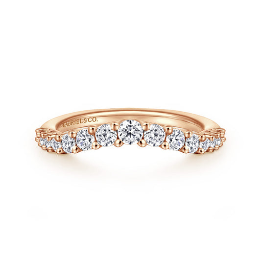 Curved-14K Rose Gold Diamond Anniversary Band — Gabriel & Co. AN10959K44JJ