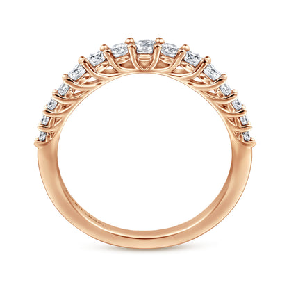 Curved-14K Rose Gold Diamond Anniversary Band — Gabriel & Co. AN10959K44JJ