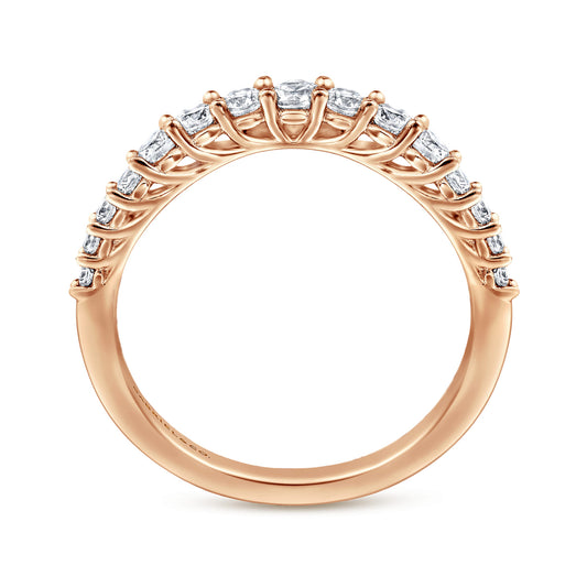 Curved-14K Rose Gold Diamond Anniversary Band — Gabriel & Co. AN10959K44JJ
