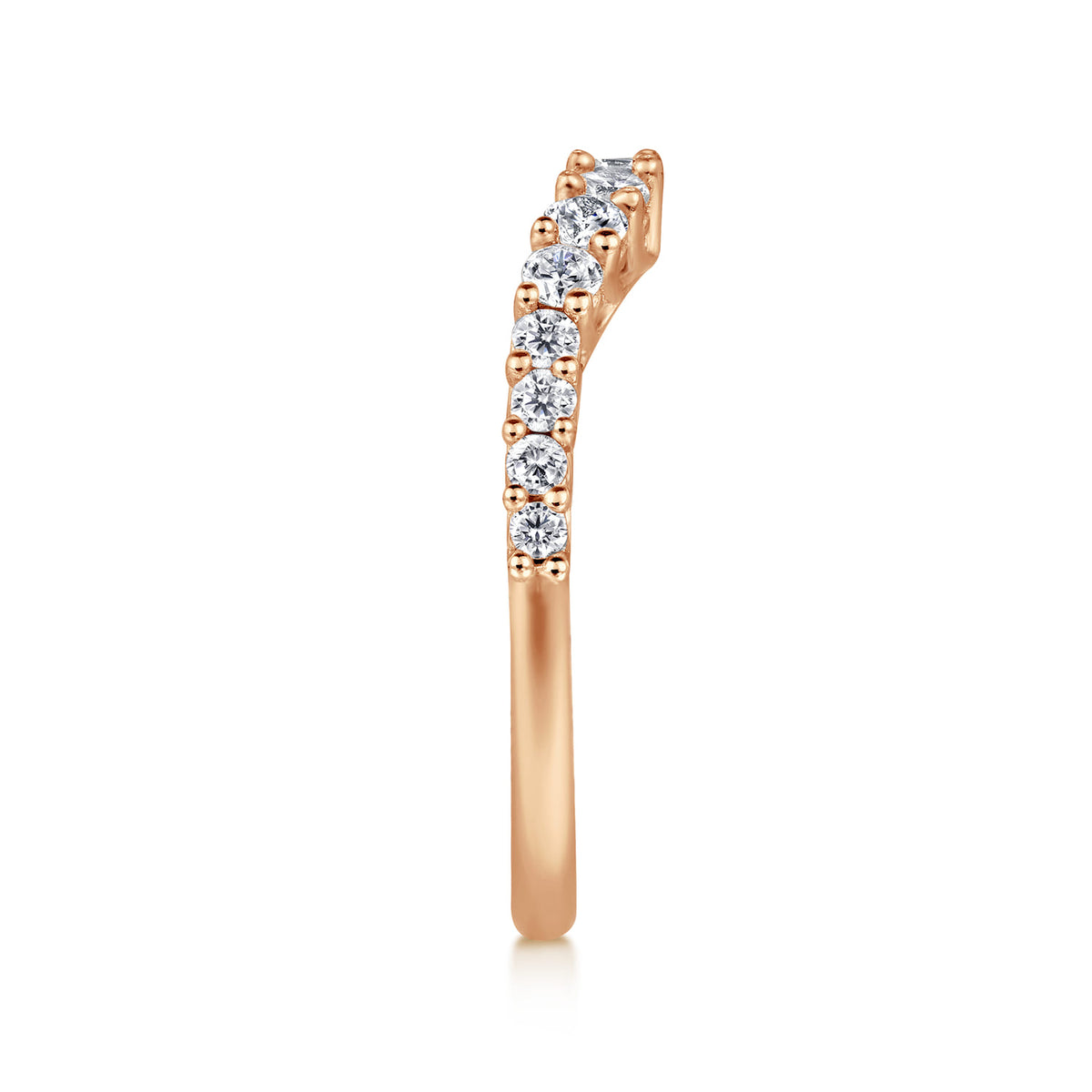 Curved-14K Rose Gold Diamond Anniversary Band — Gabriel & Co. AN10959K44JJ