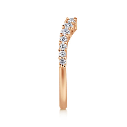 Curved-14K Rose Gold Diamond Anniversary Band — Gabriel & Co. AN10959K44JJ