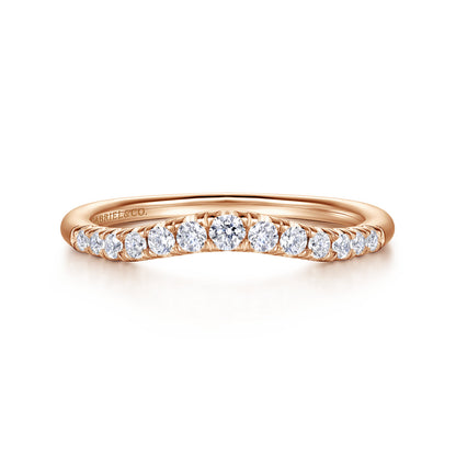 Curved-14K Rose Gold Diamond Anniversary Band — Gabriel & Co. AN10963K44JJ