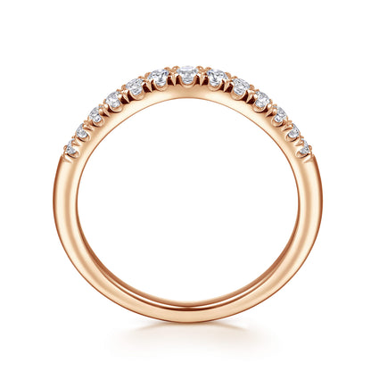 Curved-14K Rose Gold Diamond Anniversary Band — Gabriel & Co. AN10963K44JJ