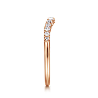Curved-14K Rose Gold Diamond Anniversary Band — Gabriel & Co. AN10963K44JJ