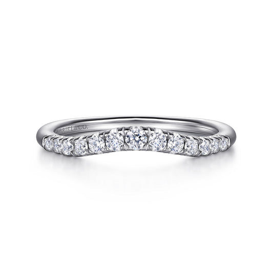 Curved Platinum French Pave Diamond Wedding Band — Gabriel & Co. AN10963PT4JJ