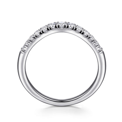 Curved Platinum French Pave Diamond Wedding Band — Gabriel & Co. AN10963PT4JJ