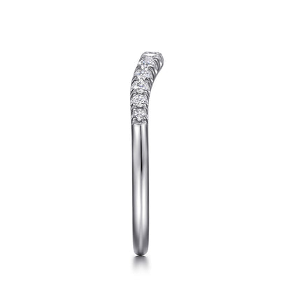 Curved Platinum French Pave Diamond Wedding Band — Gabriel & Co. AN10963PT4JJ