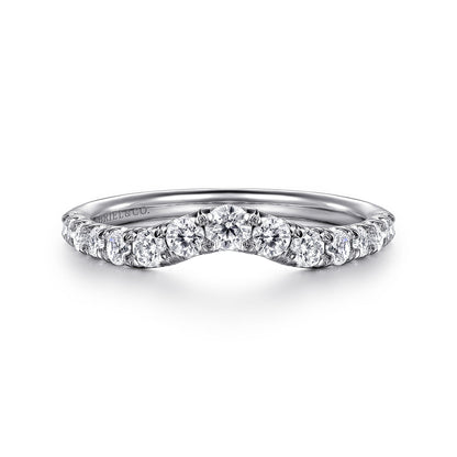 Curved Platinum French Pave Diamond Wedding Band — Gabriel & Co. AN10969PT4JJ