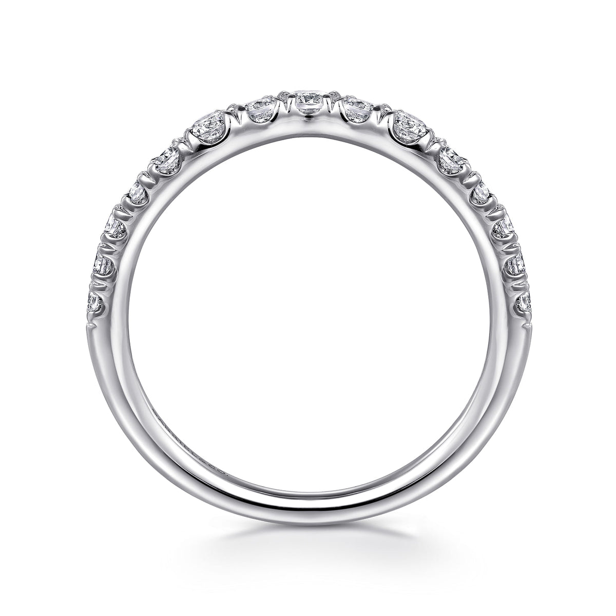 Curved Platinum French Pave Diamond Wedding Band — Gabriel & Co. AN10969PT4JJ