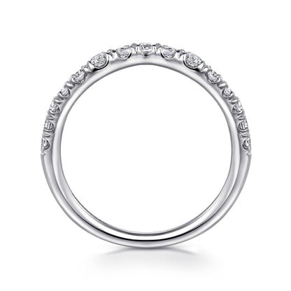 Curved Platinum French Pave Diamond Wedding Band — Gabriel & Co. AN10969PT4JJ