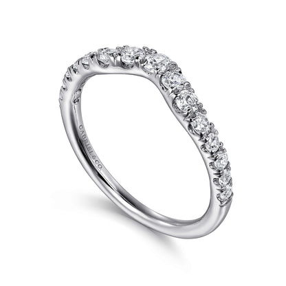 Curved Platinum French Pave Diamond Wedding Band — Gabriel & Co. AN10969PT4JJ