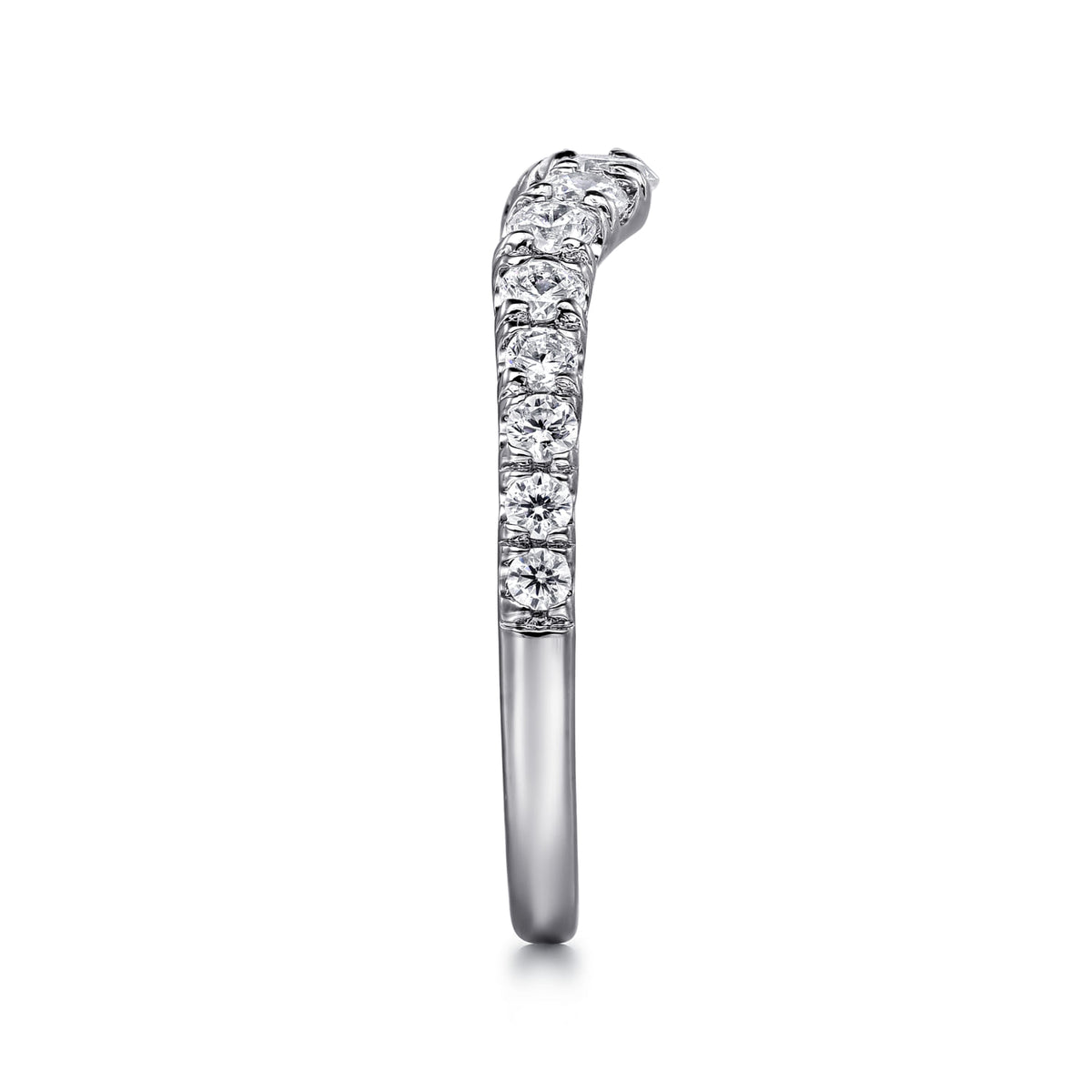 Curved Platinum French Pave Diamond Wedding Band — Gabriel & Co. AN10969PT4JJ