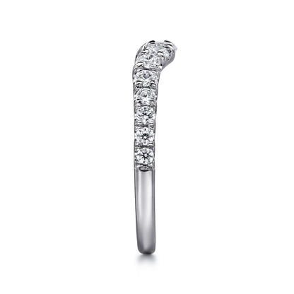 Curved Platinum French Pave Diamond Wedding Band — Gabriel & Co. AN10969PT4JJ