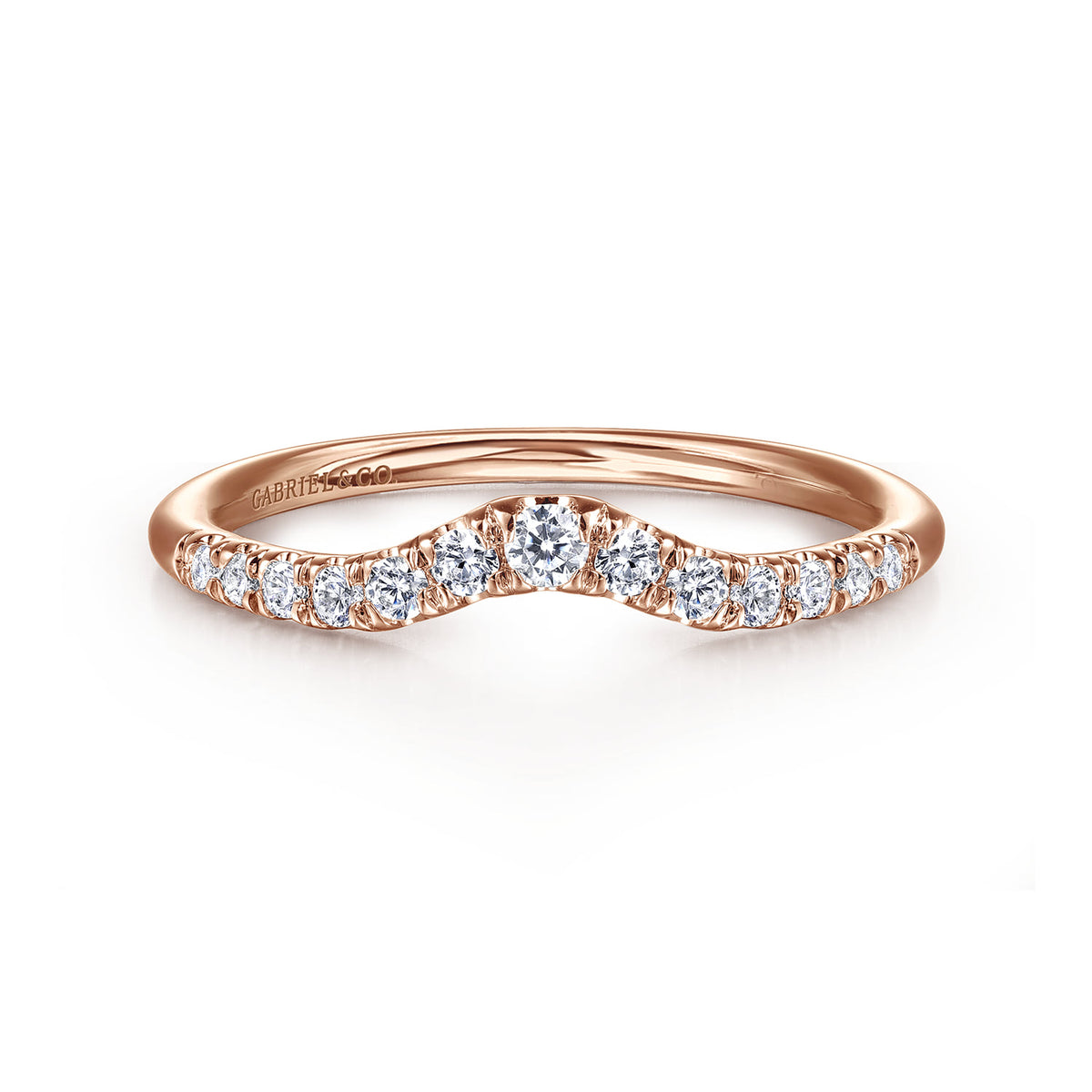 14K Rose Gold Diamond Anniversary Band — Gabriel & Co. AN10974K44JJ