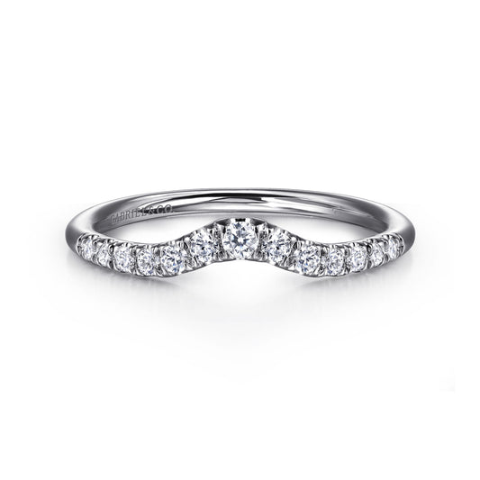 Curved Platinum French Pave Diamond Wedding Band — Gabriel & Co. AN10974PT4JJ