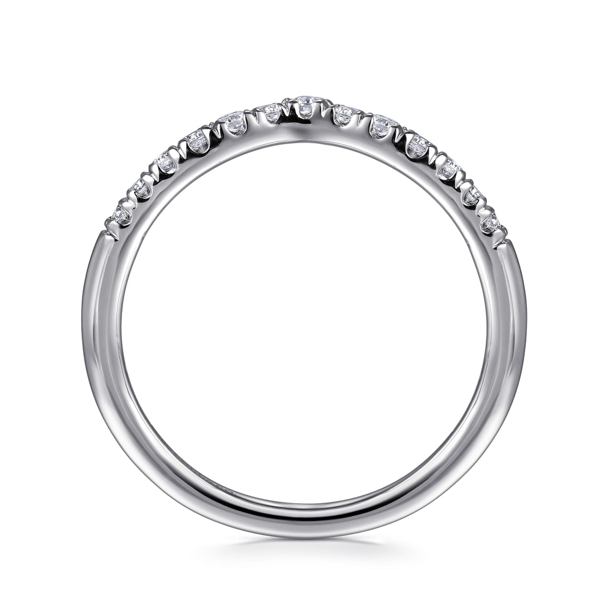Curved Platinum French Pave Diamond Wedding Band — Gabriel & Co. AN10974PT4JJ
