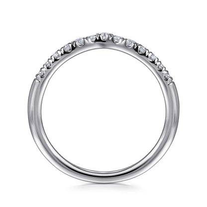 Curved Platinum French Pave Diamond Wedding Band — Gabriel & Co. AN10974PT4JJ
