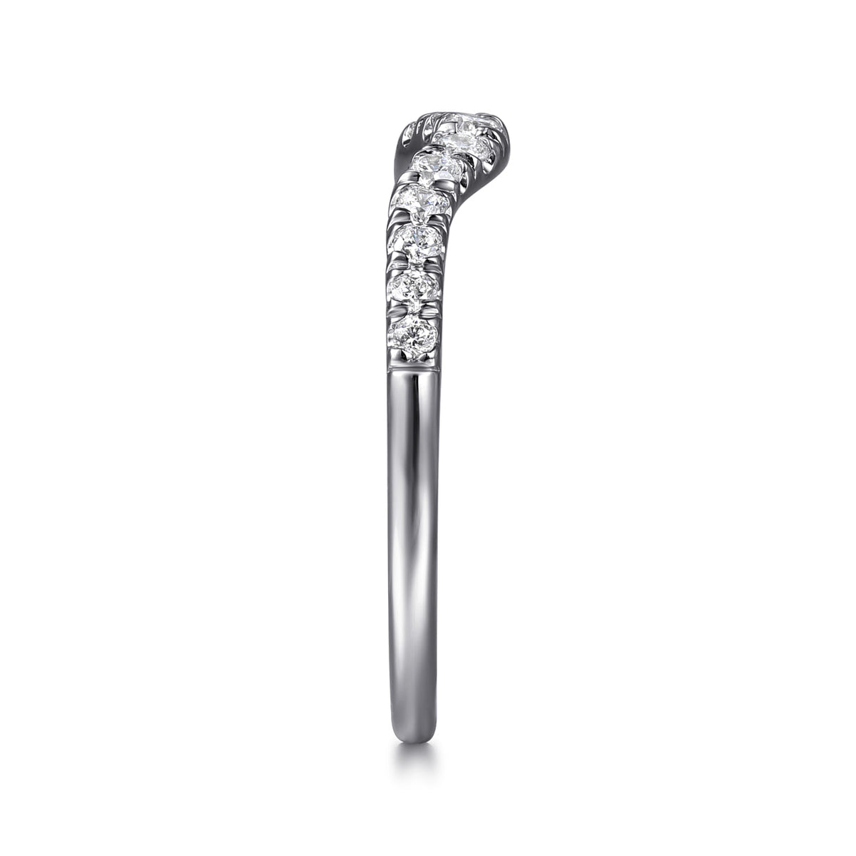 Curved Platinum French Pave Diamond Wedding Band — Gabriel & Co. AN10974PT4JJ