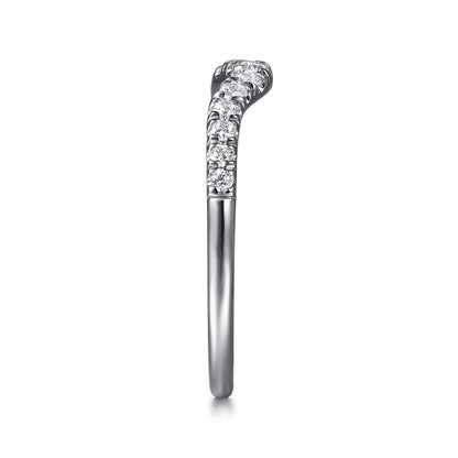 Curved Platinum French Pave Diamond Wedding Band — Gabriel & Co. AN10974PT4JJ