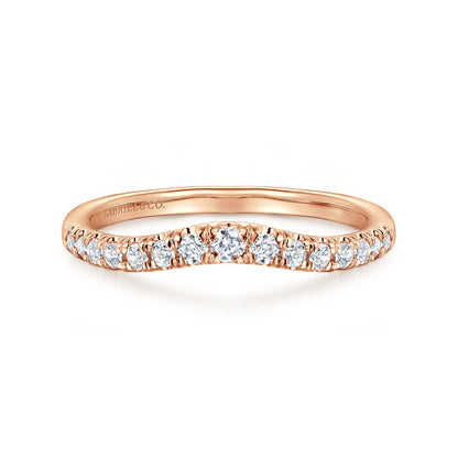 Curved-14K Rose Gold Diamond Anniversary Band — Gabriel & Co. AN11013K44JJ