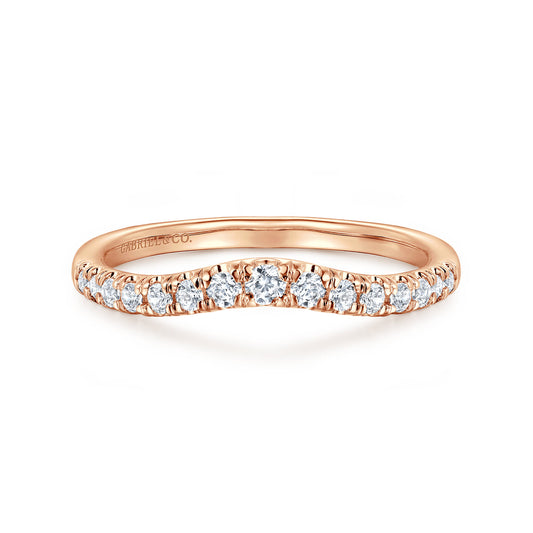 Curved-14K Rose Gold Diamond Anniversary Band — Gabriel & Co. AN11013K44JJ