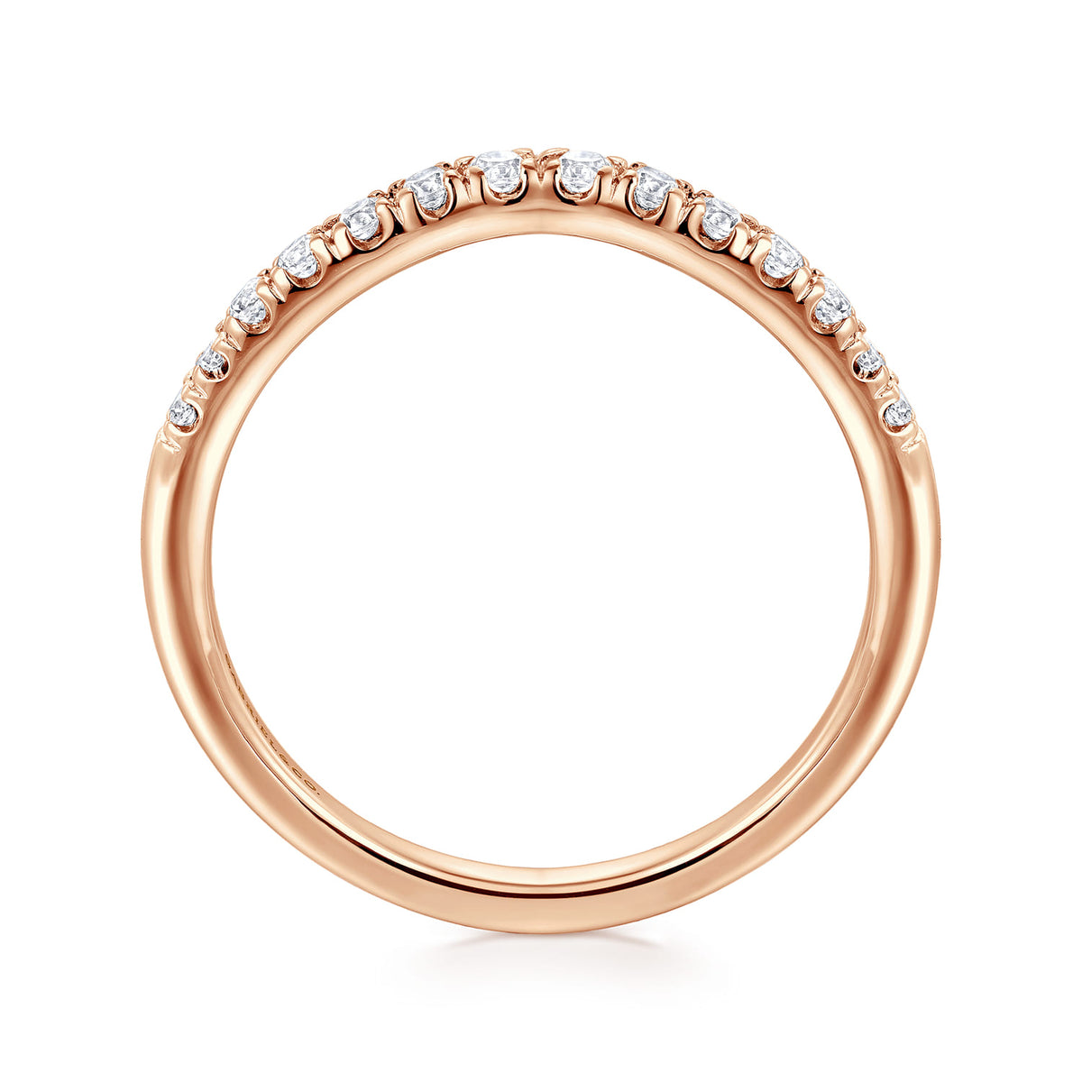 Curved-14K Rose Gold Diamond Anniversary Band — Gabriel & Co. AN11013K44JJ