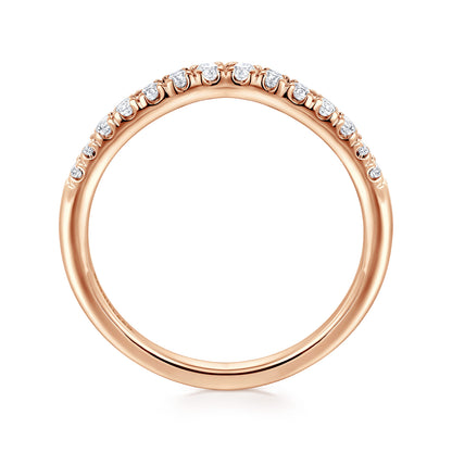 Curved-14K Rose Gold Diamond Anniversary Band — Gabriel & Co. AN11013K44JJ