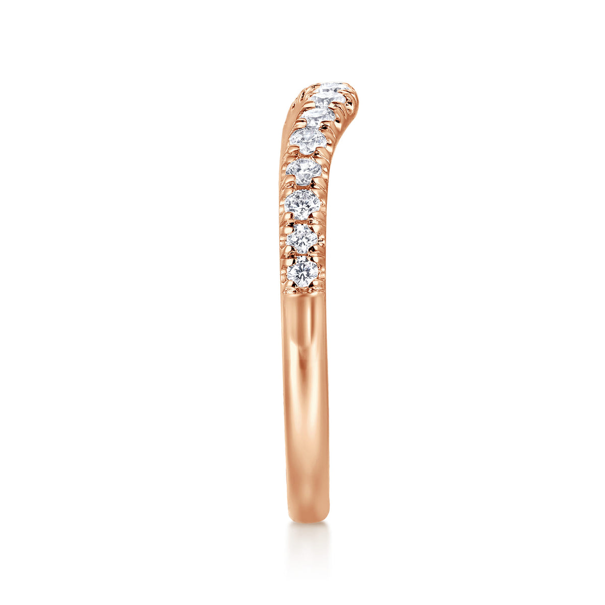 Curved-14K Rose Gold Diamond Anniversary Band — Gabriel & Co. AN11013K44JJ