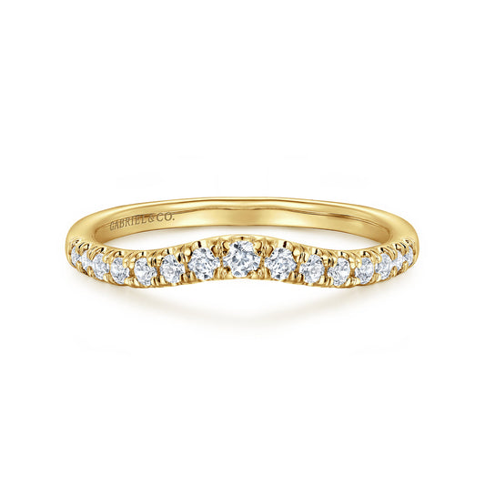 Curved-14K Yellow Gold Diamond Anniversary Band — Gabriel & Co. AN11013Y44JJ