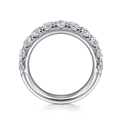 Platinum 11 Stone French Pave Set Diamond Wedding Band — Gabriel & Co. AN11179PT4JJ