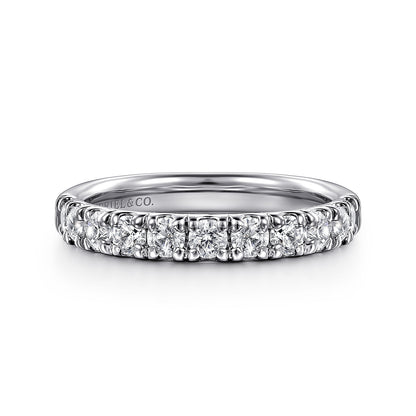 Platinum 11 Stone French Pave Diamond Wedding Band — Gabriel & Co. AN12085PT4JJ