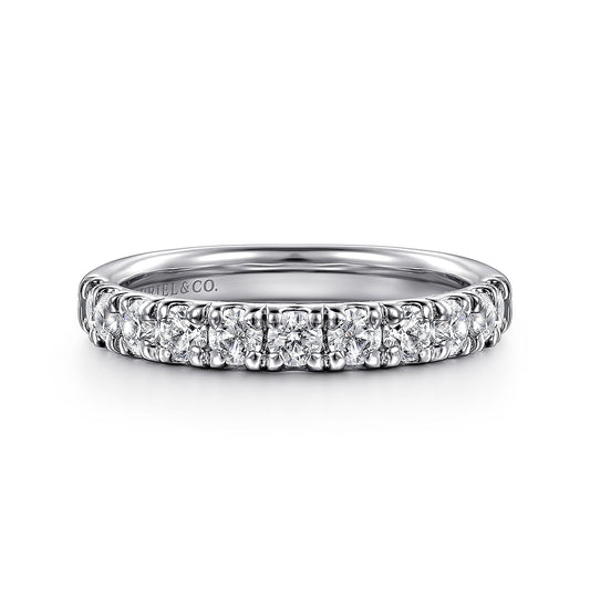 Platinum 11 Stone French Pave Diamond Wedding Band — Gabriel & Co. AN12085PT4JJ
