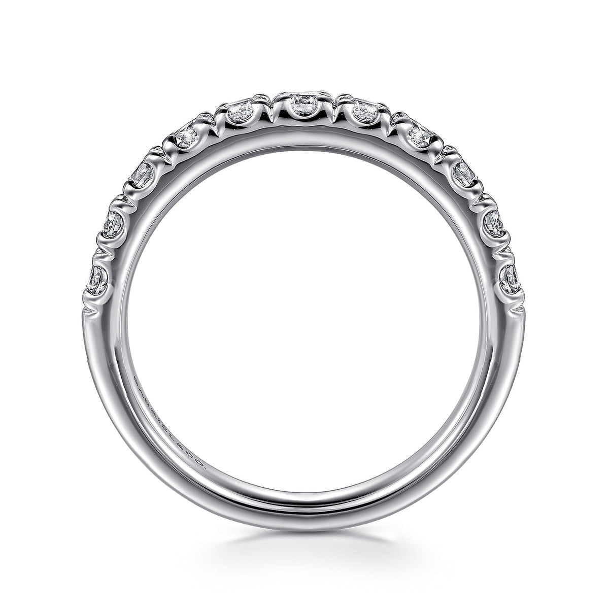 Platinum 11 Stone French Pave Diamond Wedding Band — Gabriel & Co. AN12085PT4JJ