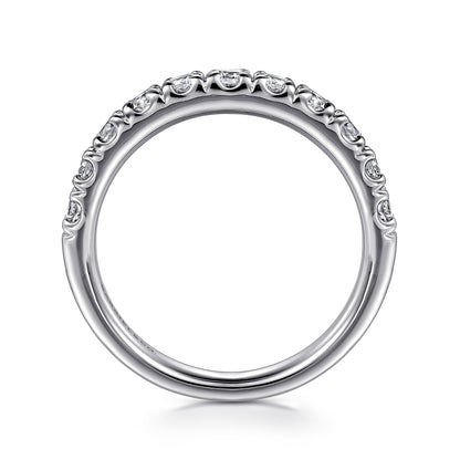 Platinum 11 Stone French Pave Diamond Wedding Band — Gabriel & Co. AN12085PT4JJ